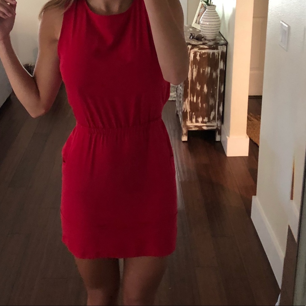 By Corpus red open back dress XS